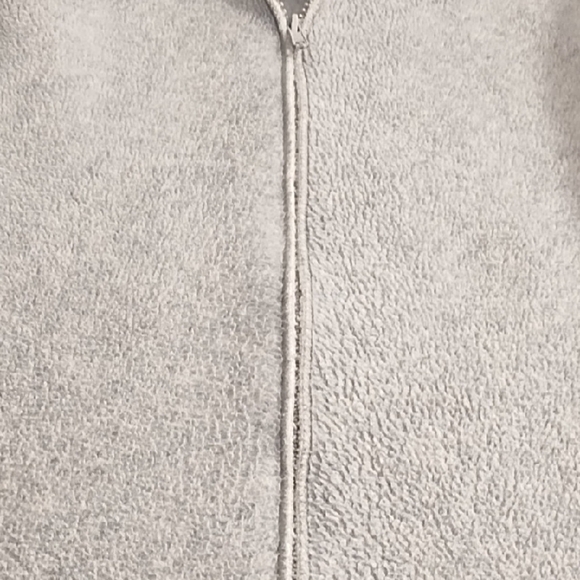 Cozy Cream & Tan Teddy Fleece Jacket Pockets Double Zip - Picture 9 of 16